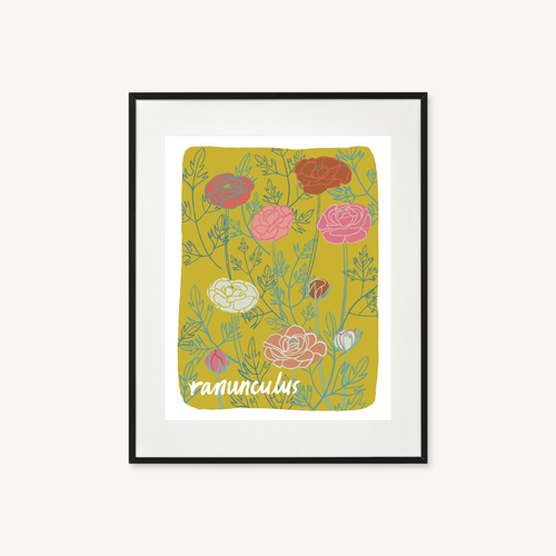 Halfpenny Postage - RANUNCULUS Art Print