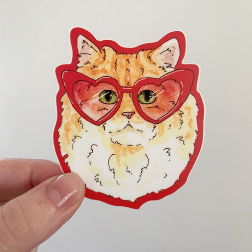 Critter Co. - ROSE COLOURED GLASSES CAT Sticker