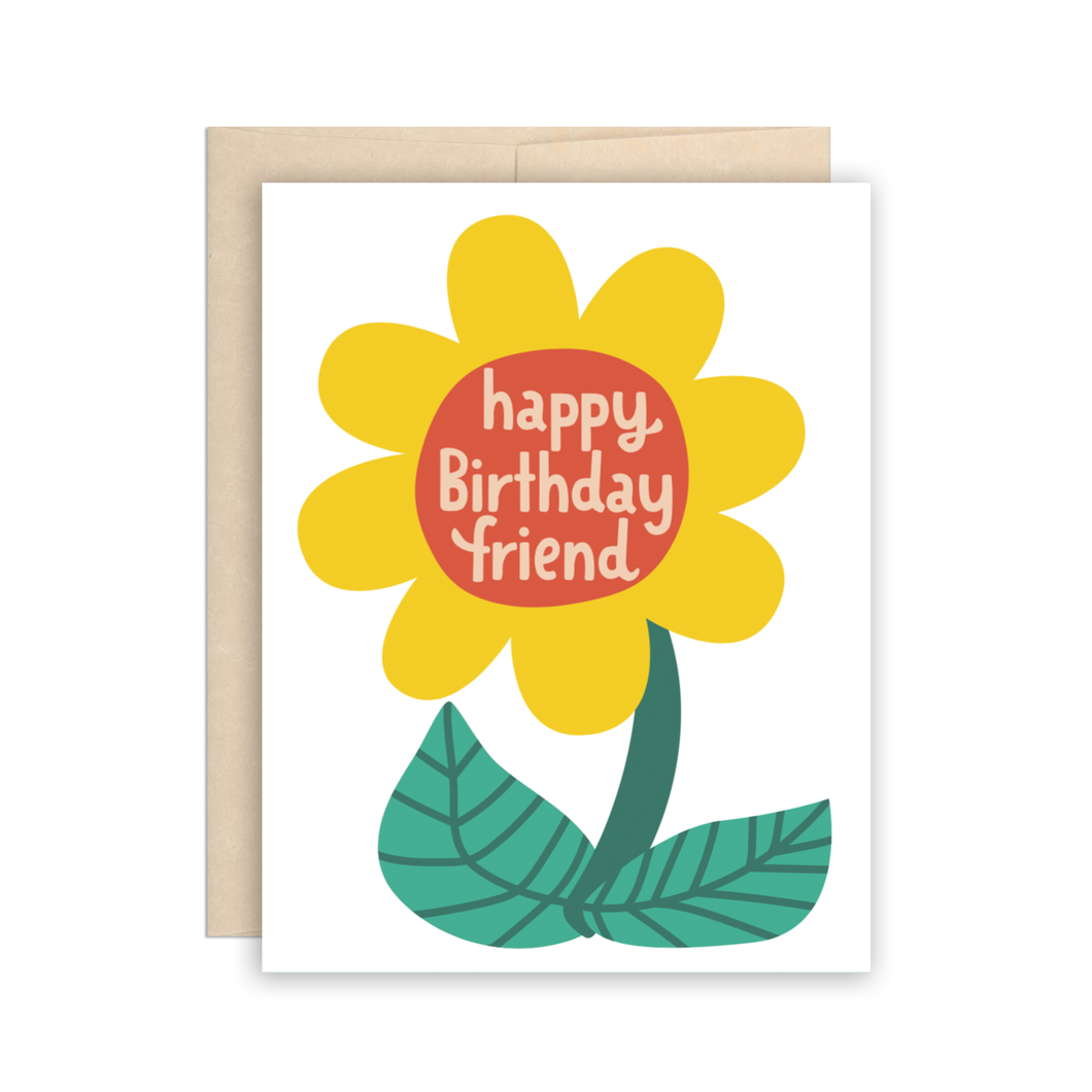The Beautiful Project - Happy Birthday Friend Big Flower Birthday Card