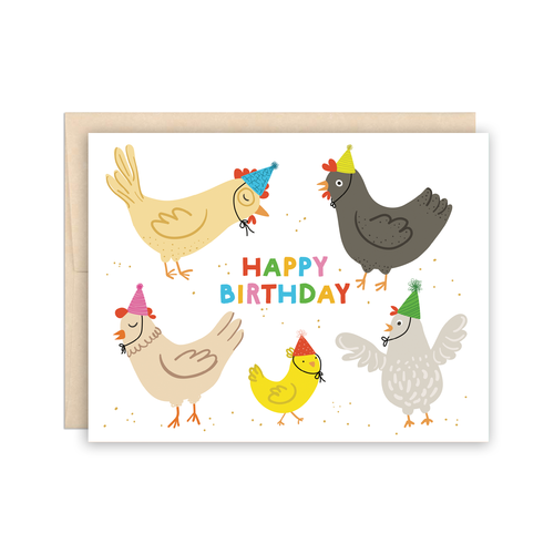 The Beautiful Project - Cute Chickens Birthday Card