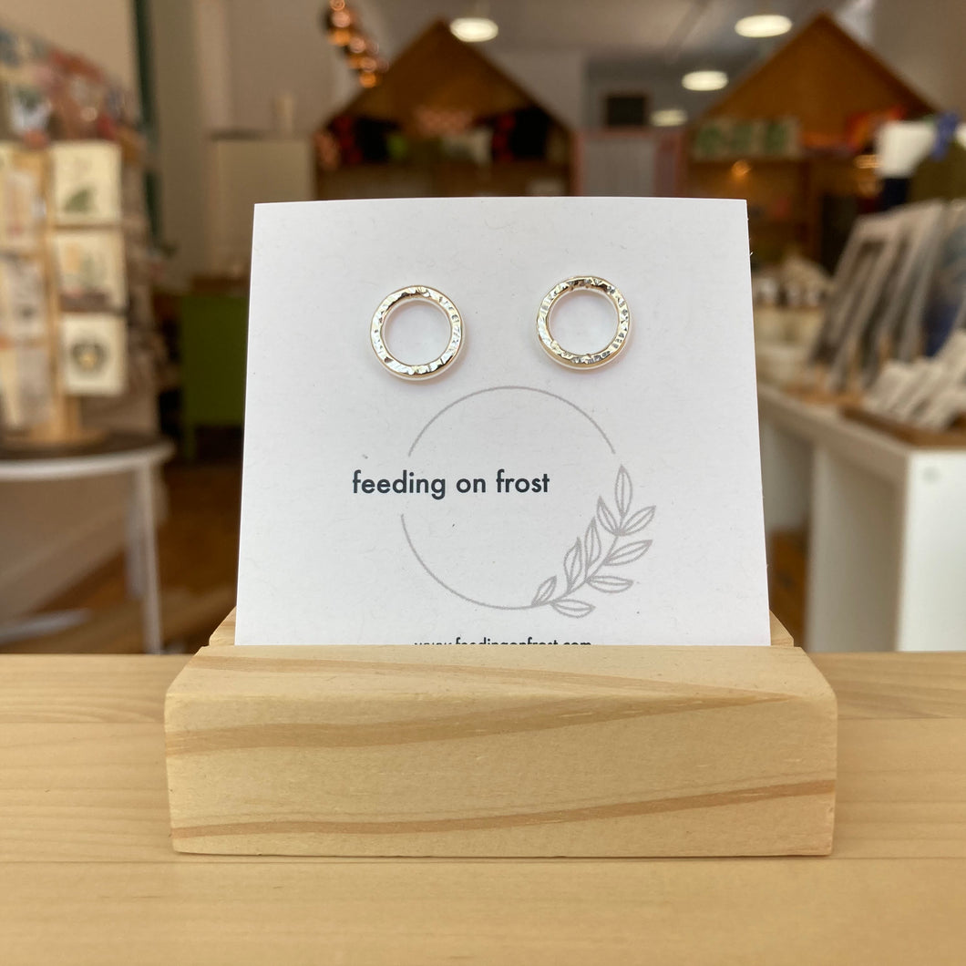 Feeding on Frost - Textured XL Circle Studs (Sterling Silver)