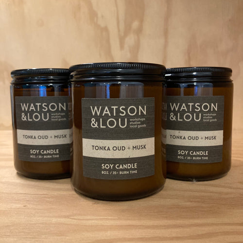 Watson & Lou - Tonka Oud + Musk Soy Candle