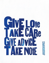 Jackson Creek Press - GIVE LOVE TAKE CARE Letterpress Print