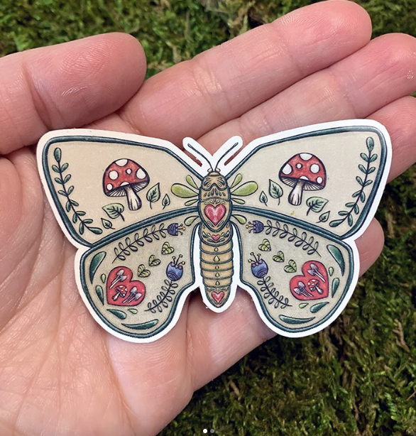 Brianna Gosselin - Fungi Moth Sticker