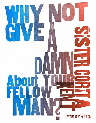 Jackson Creek Press - GIVE A DAMN Letterpress Print