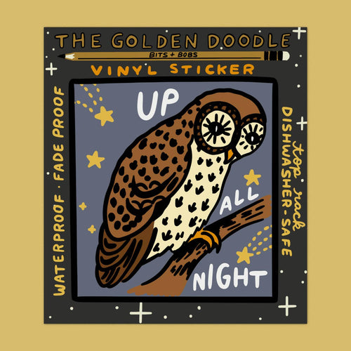 The Golden Doodle - Up All Night Sticker