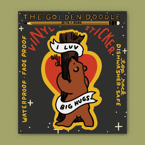 The Golden Doodle - I Luv Big Hugs Sticker