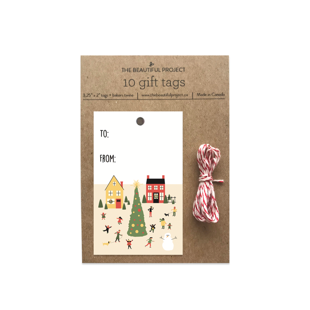 The Beautiful Project - Happy Holiday Village Gift Tags (Set of 10)