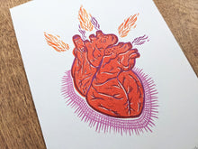 Sang'd Encre Studio - "Fire in our Heart " Linocut Print