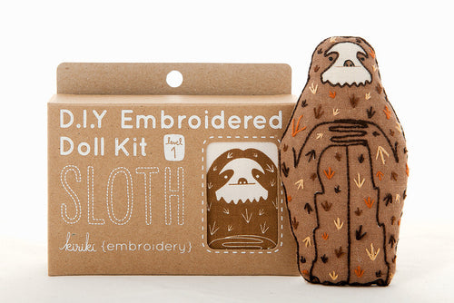 Kiriki Press - SLOTH Embroidery Kit (Level 1)