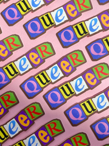 Rains Droplets - QUEER Sticker