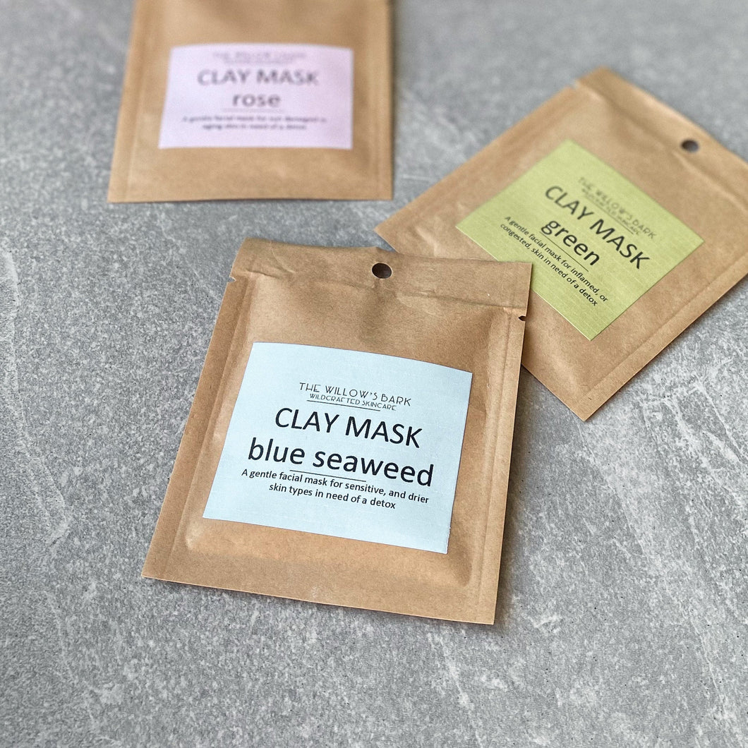 The Willow's Bark - Clay Mineral Mask & Cleansing Grains | Blue Seaweed